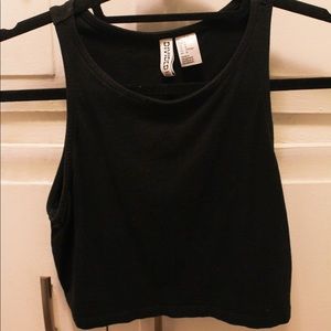 H&M Black Fitted Crop Top